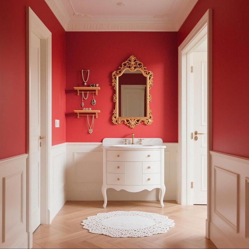 Ismoon 15.7"X118" Wall Paper Peel and Stick Modern Contact Paper Red Wallpaper for Cabinets and Drawers Matte Stick on Wallpaper Removable Self-Adhesive for Bathroom Countertops Vinyl - Image 5